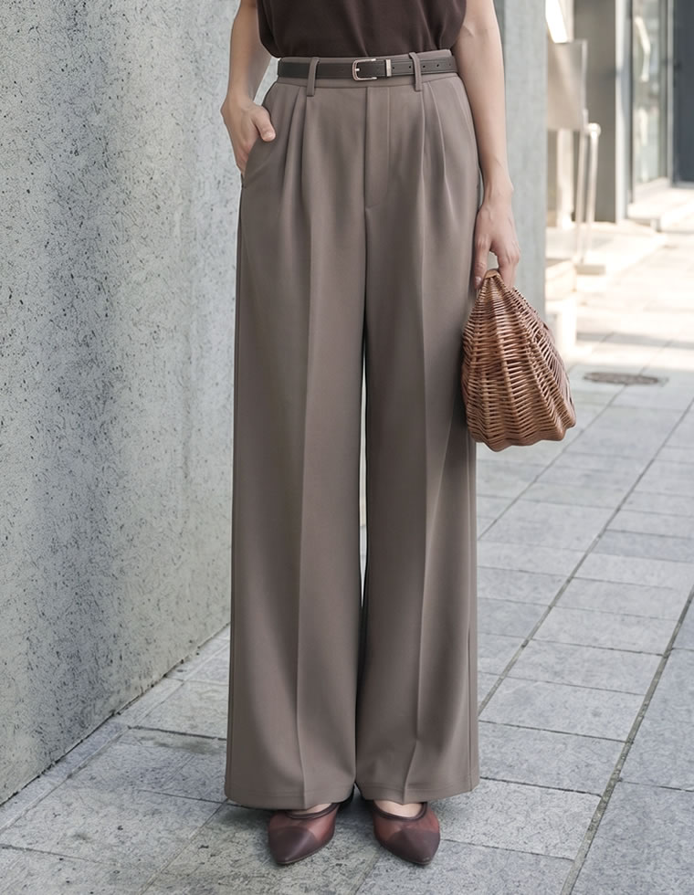カットジョーゼットストレートパンツ