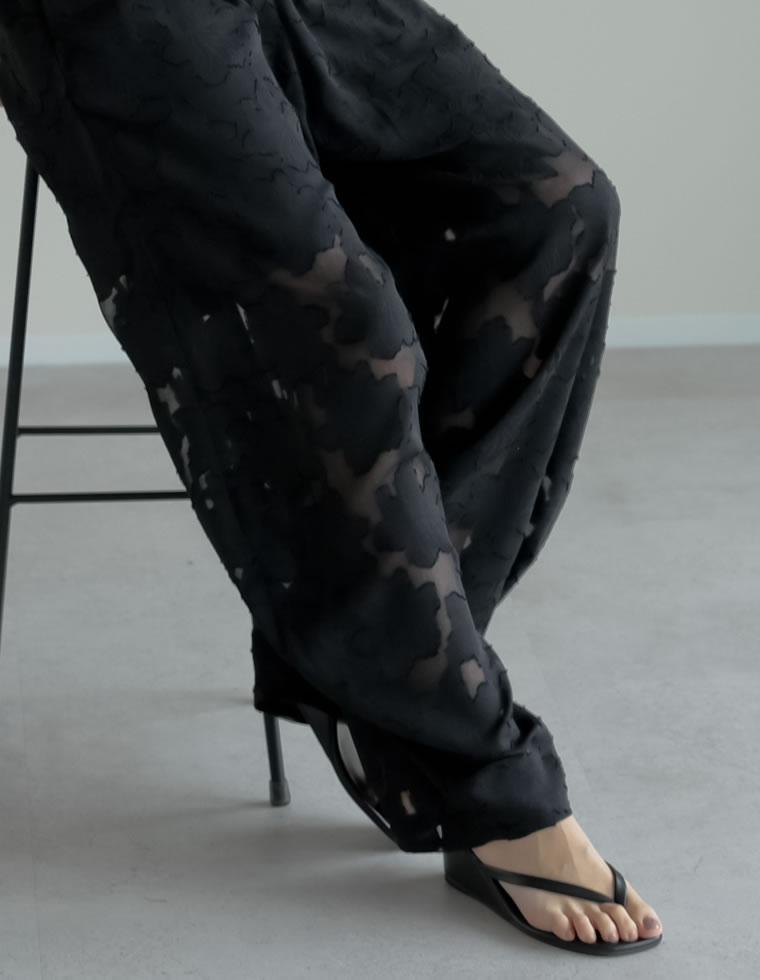 シアージャガードバレルレッグパンツ