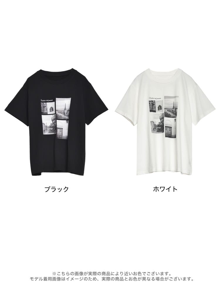 シーンナリーフォトプリントTシャツ
