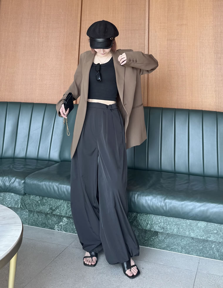 裾ドロストボリュームバルーンワイドパンツ