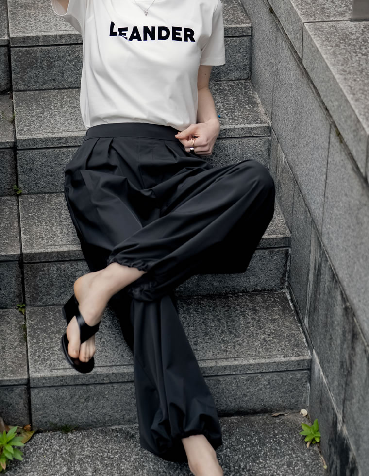 裾ドロストボリュームバルーンワイドパンツ