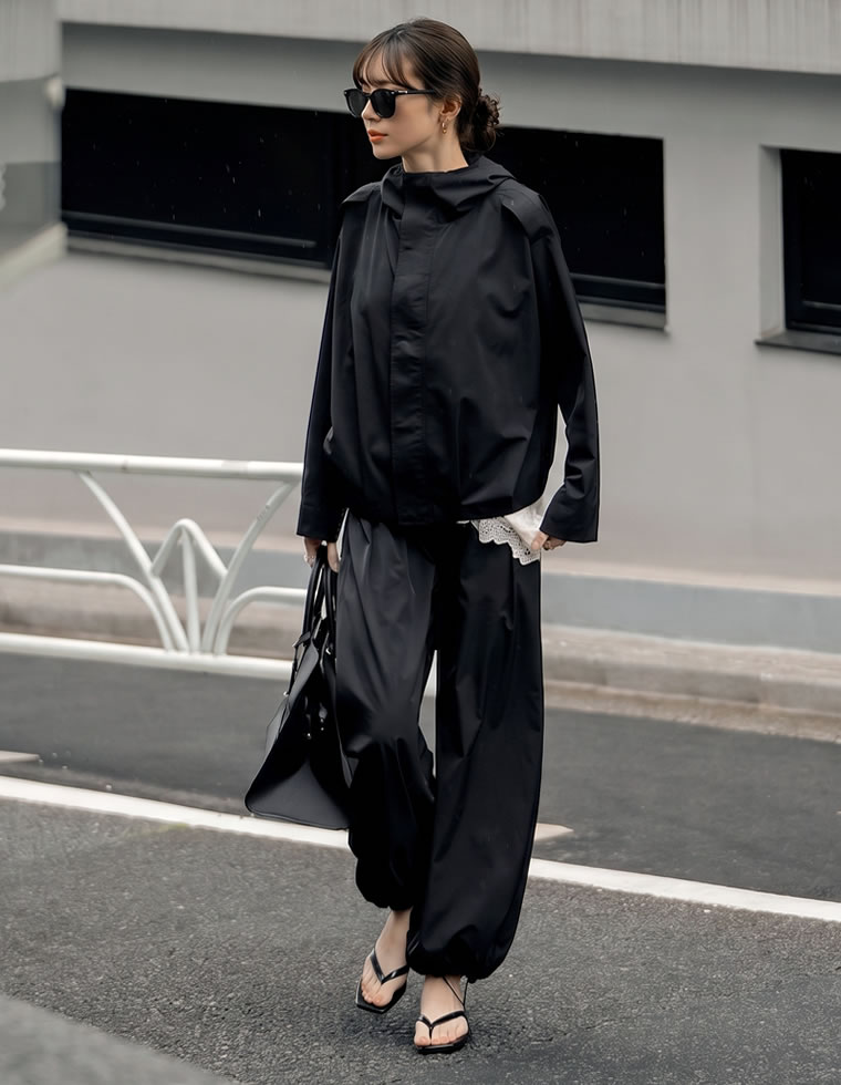 裾ドロストボリュームバルーンワイドパンツ