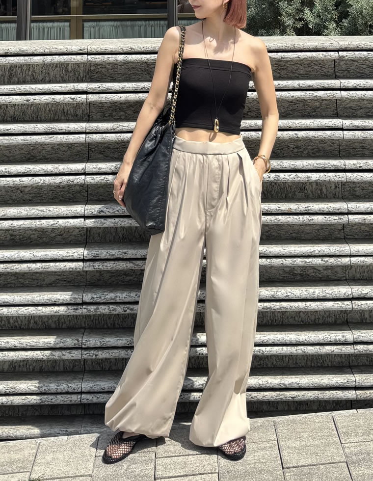 裾ドロストボリュームバルーンワイドパンツ