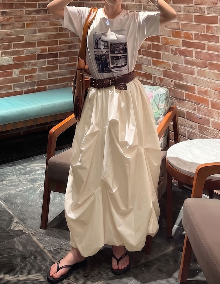 ランダムタックバルーンスカート