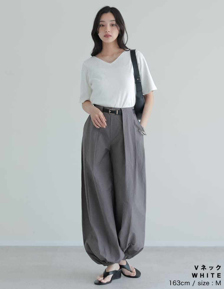 選べるネックリブカットソー半袖Tシャツ