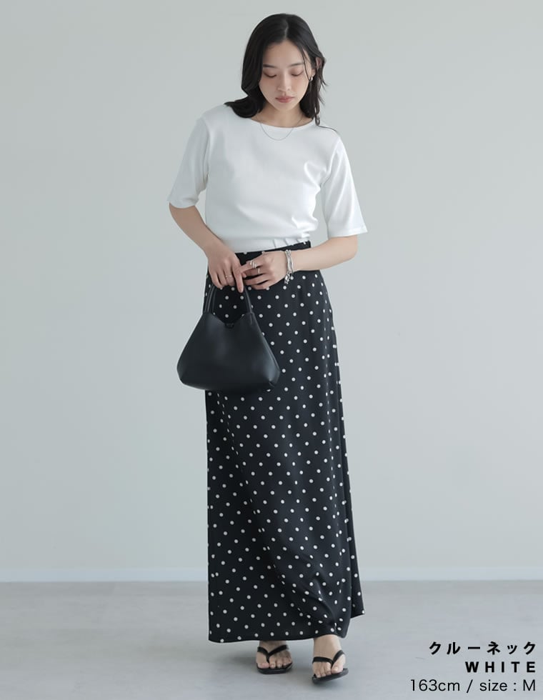 選べるネックリブカットソー半袖Tシャツ