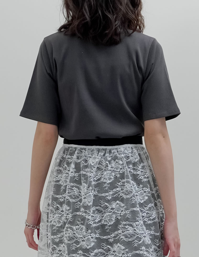 選べるネックリブカットソー半袖Tシャツ