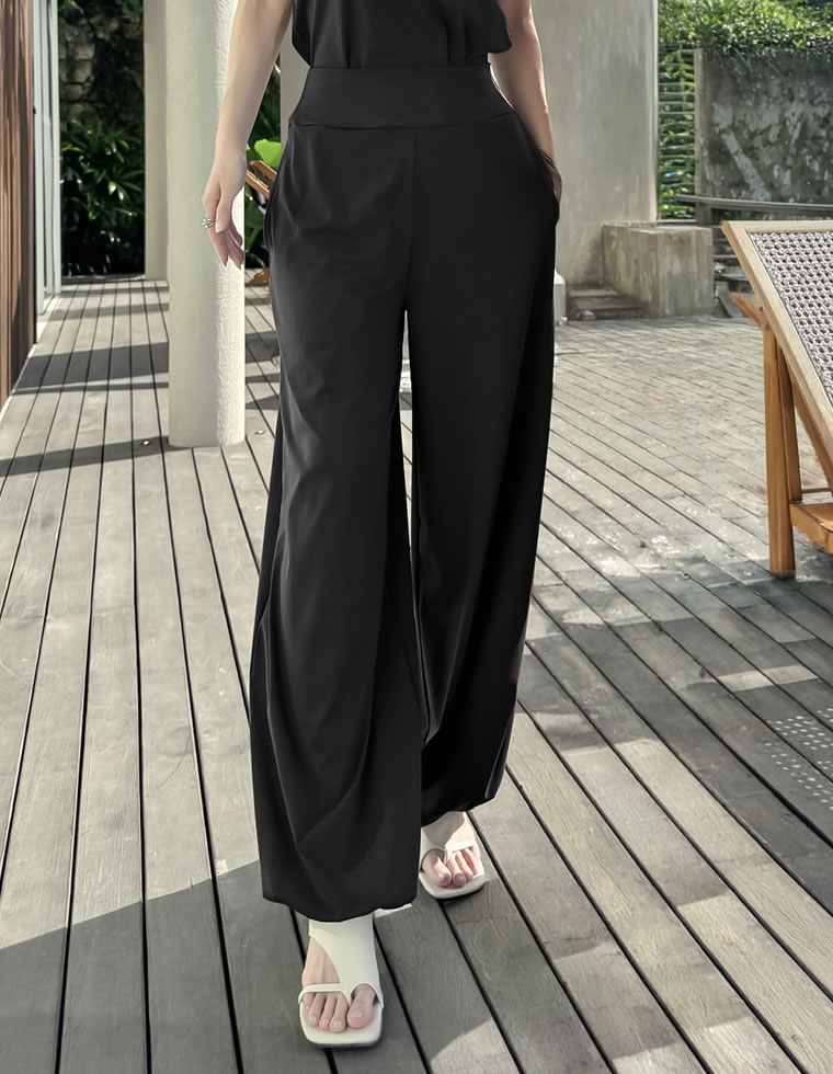 2WAY裾ドロストワイドパンツ