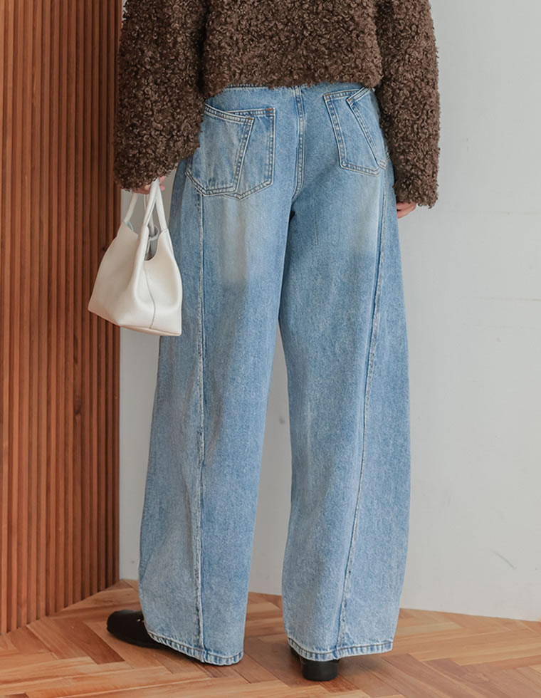 【10月26日再入荷予定】サイドフリンジワイドデニムパンツ