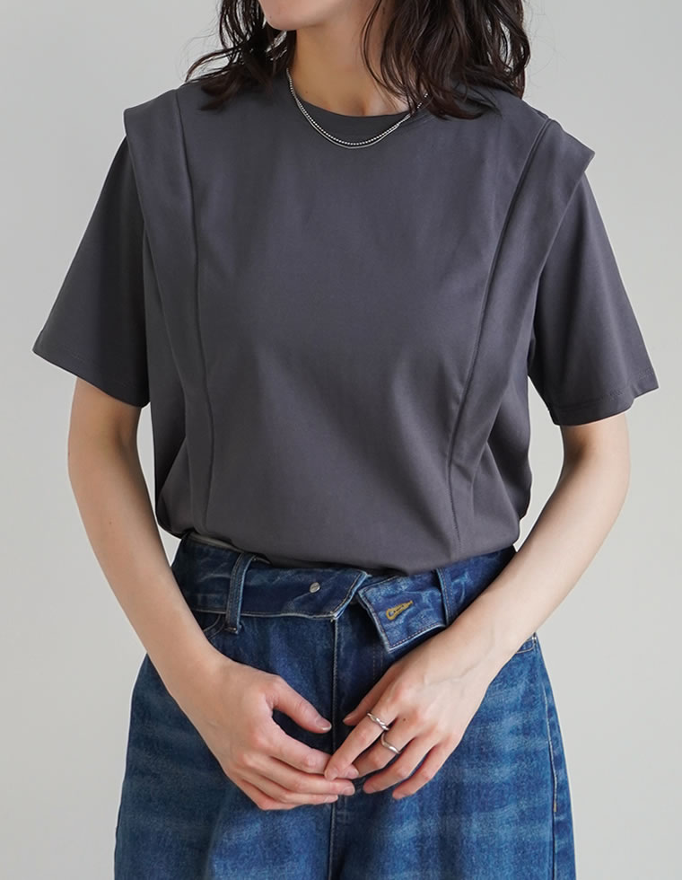 ショルダータックＴシャツ