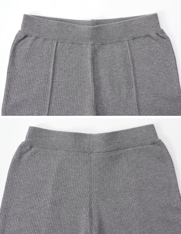 リブニットキックフレアパンツ