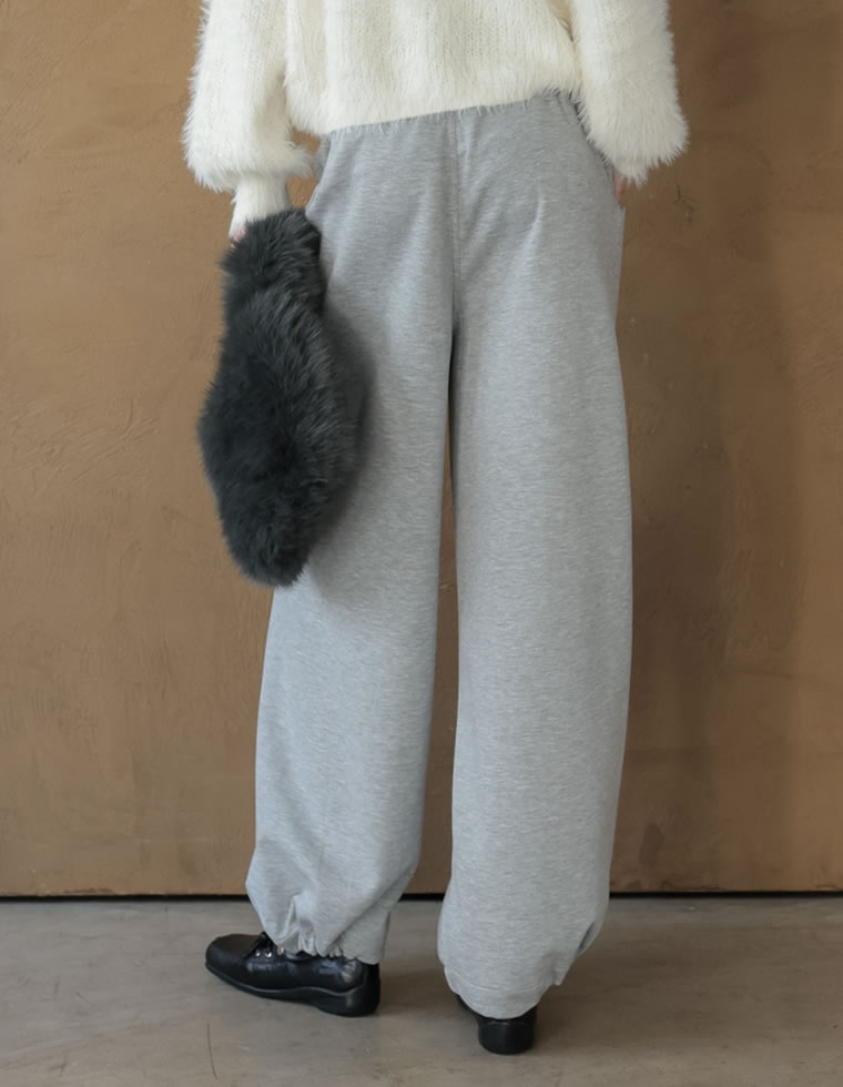 デニムレイヤード風ダンボールワイドパンツ