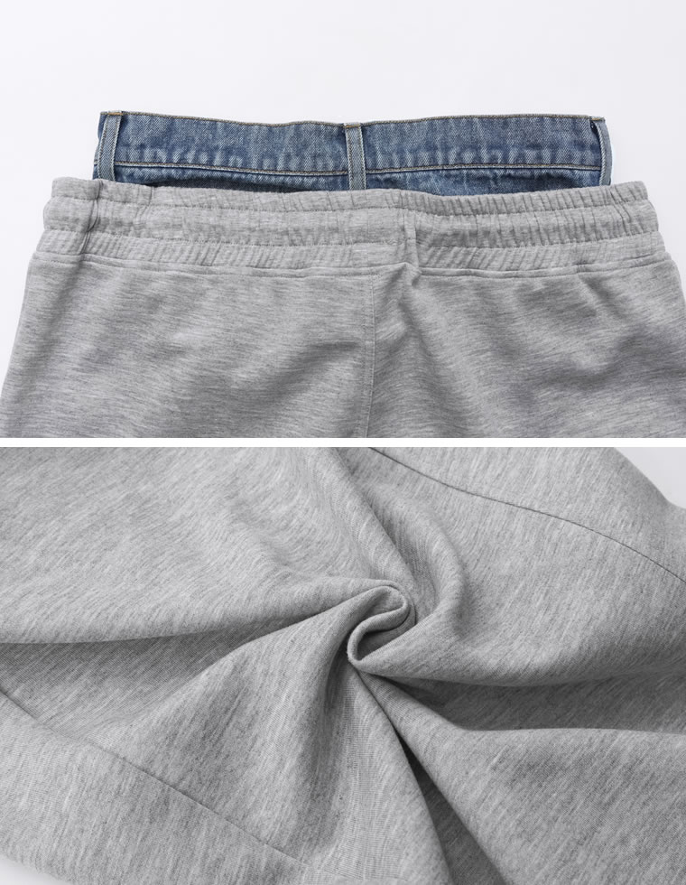 デニムレイヤード風ダンボールワイドパンツ