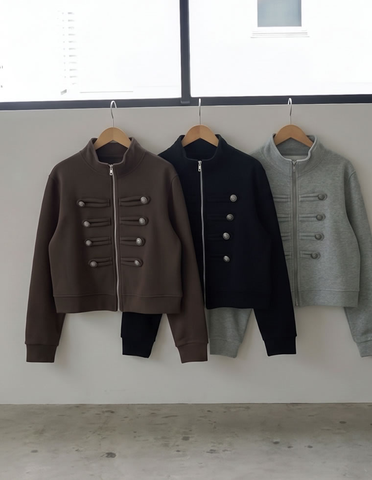 メタルボタンナポレオンジップジャケット