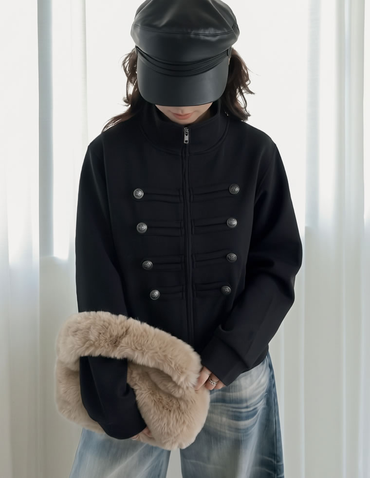 メタルボタンナポレオンジップジャケット