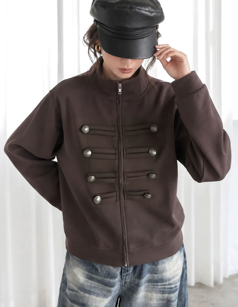 メタルボタンナポレオンジップジャケット