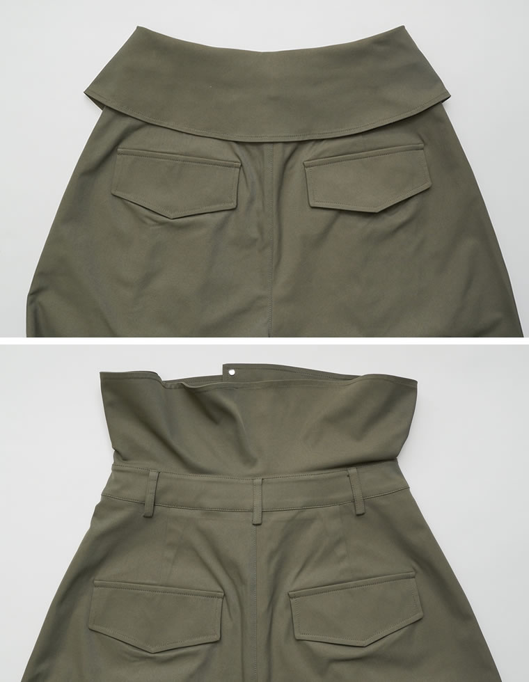 ウエスト折り返しワイドレッグパンツ